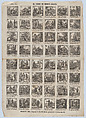 Broadside with 48 scenes from the life of the Count of Monte Cristo, José María Marés Spanish, Wood engraving