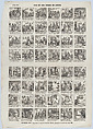 Broadside with 48 scenes depicting the life of a servant girl, José María Marés  Spanish, Wood engraving