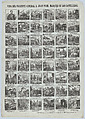 Broadside with 48 scenes relating to the life of General Juan Prim y Prats, 1st Marquis of Los Castillejos, Antonio Bosch  Spanish, Wood engraving