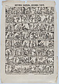 Broadside with 48 scenes illustrating passages of holy scripture (Part II), Antonio Bosch  Spanish, Wood engraving