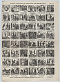 Broadside with 48 scenes depicting the life of Genevieve of Brabant, Antonio Bosch  Spanish, Wood engraving