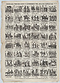 Broadside with 48 scenes relating to carnival in Barcelona, Antonio Bosch  Spanish, Wood engraving
