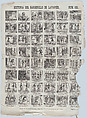 Broadside with 48 scenes relating to the zarzuela barberillo of Lavapiés, Antonio Bosch  Spanish, Wood engraving; damaged impression