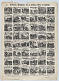 Broadside with 48 scenes telling the 'impartial' story of the civil war in Spain (Part 1), Antonio Bosch  Spanish, Wood engraving
