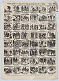 Broadside with 48 scenes telling the 'impartial' story of the civil war in Spain (Part 3), Antonio Bosch  Spanish, Wood engraving
