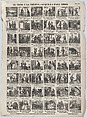 Broadside with 24 scenes relating to vice and virtue, lessons for children, Antonio Bosch  Spanish, Wood engraving