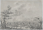 The Capture of Lieutenant General Johann Hermann von Fersen During the Battle of Bergen (19 September 1799), Dirk Langendijk Dutch, Brush and gray and black wash, pen and grey ink