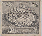 Heavenly Scene with the Gods of Olympus Surrounding a Chess Board, Poseidon and Pan Below, John Carwitham British, Engraving