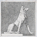 Seated Dog, after an antique sculpture, Christen Købke Danish, Etching