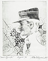 French Officer #1, Allan Blizzard  American, Drypoint
