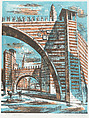Verona, Eugene Berman  American, born Russia, Color lithograph