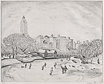 Skaters, Central Park, Mortimer Borne  American, born Poland, Drypoint