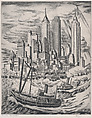 Lower Manhattan, Hugh Botts American, Etching