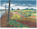 Flats Near Kingston, Dayton Brandfield American, Color lithograph