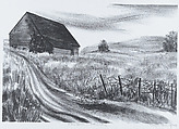 The Barn and the Sky, Dayton Brandfield American, Lithograph