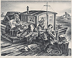 On the Dock, Hugh Botts American, Lithograph