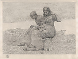 Mending the Tears, Winslow Homer  American, Etching (posthumous impression)