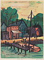 Back Bay, David Burke American, Color Woodcut