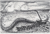 Mule Team Harvesting, David Burke American, Lithograph