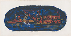 Night Dredging, David Burke American, Serigraph