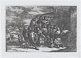 Plate 13: a group of people outdoors including possibly musicians, from "Customs and Pastimes of the Spanish People", Francisco Lameyer y Berenguer  Spanish, Etching
