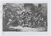 Plate 17: street musicians and dancing figures, from "Customs and Pastimes of the Spanish People", Francisco Lameyer y Berenguer  Spanish, Etching