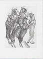 "Caudrilla" bulls standing on hind legs in a group (number 16), José (Josep) Granyer (Spanish, Barcelona 1899–1983 Barcelona), Sheet folded in half with letterpress title and publication details on front, poem by Pérez de Ayala on inside cover facing the print (etching)