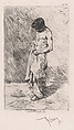 Young man standing dressed in rags, Mariano Fortuny, 1838–1874  Spanish, Etching