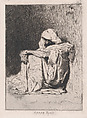 An Arabic man seated on the ground, head partly covered, Mariano Fortuny, 1838–1874  Spanish, Etching