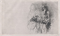 Croquis (sketch) of two Arabic men, Mariano Fortuny, 1838–1874  Spanish, Etching on Japan paper