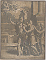 The Tiburtine Sibyl showing Emperor Augustus the Virgin and Christ Child, Anonymous, Italian, 16th century  Italian, Chiaroscuro woodcut from three blocks in gray (variant from 3[of 4] blocks), Version B