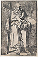 Saint Philip standing holding a book and a cross, Giuseppe Scolari  Italian, Woodcut