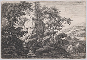 The Double Cascade, Anthonie Waterloo  Dutch, Etching