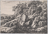 The Wilderness Covered with Rocks, Anthonie Waterloo  Dutch, Etching