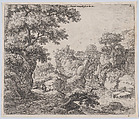 The Dome and the Waterfall, Anthonie Waterloo  Dutch, Etching