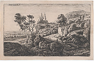 Paths Leading To a Stream, Anthonie Waterloo Dutch, Etching; first state of two