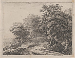 Two Men in a Hollow, Anthonie Waterloo  Dutch, Etching; second state of two