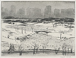 Central Park, the Lake in Winter, Emil Orlik  Austro-Hungarian, Etching, drypoint, and roulette