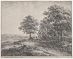 Large Linden Tree Before an Inn, Anthonie Waterloo  Dutch, Etching; first state of two