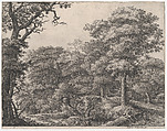 Travelers Resting in the Forest, Anthonie Waterloo  Dutch, Etching; second state of four