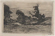 Landscape, Willem de Zwart Dutch, Etching, drypoint, and plate tone printed on japan vellum