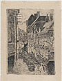Street Scene, Willem de Zwart Dutch, Etching printed on japan vellum