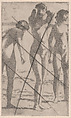 The Three Little Girls, Childe Hassam American, Etching; proof from cancelled plate