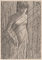 Nude, Hamadryad, Childe Hassam American, Etching; proof from cancelled plate