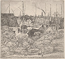 Harbor of One Thousand Masts, Childe Hassam American, Etching; proof from cancelled plate