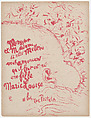 Birth Announcement for Marie-Louise Mellerio, Pierre Bonnard (French, Fontenay-aux-Roses 1867–1947 Le Cannet), Color lithograph