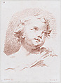 Head of an Angel or Child, Louis Marin Bonnet  French, Crayon manner in red