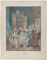 The Dinner, Louis Marin Bonnet  French, Stipple and wash manner