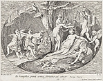 Go Nymphs, who lay down their arms, Love is resting!, Anne Claude Philippe de Tubières, comte de Caylus French, Etching