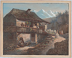 Alpine Scene, Henri Boug d'Orschwiller  French, Hand colored lithograph